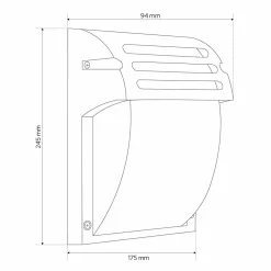 Applique murale extérieure IP44 E27 noire Zofin S applique extérieure luminaire mural extérieur lampe murale extérieure