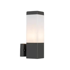 Applique murale extérieure moderne gris foncé avec opale - Malios