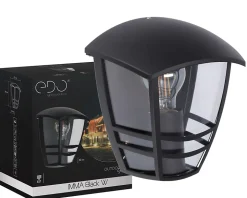 Applique murale extérieure IP44 E27 noire Imma Black W applique extérieure luminaire mural extérieur lampe murale extérieure