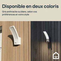 Applique murale extérieure détecteur de mouvement Gambell 1600ml 10W IP44 gris anthracite GoodHome