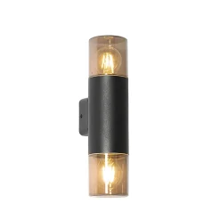 Applique murale extérieure moderne noire 2 lumières IP44 - Odense