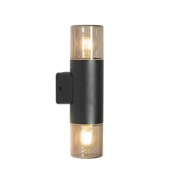 Applique murale extérieure moderne noire 2 lumières IP44 - Odense