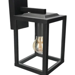 Applique murale extérieure en verre IP44 E27 noire Gaia S Black applique extérieure luminaire mural extérieur lampe murale