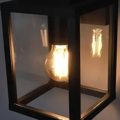 Applique murale extérieure en verre IP44 E27 noire Gaia S Black applique extérieure luminaire mural extérieur lampe murale