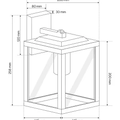 Applique murale extérieure en verre IP44 E27 noire Gaia S Black applique extérieure luminaire mural extérieur lampe murale