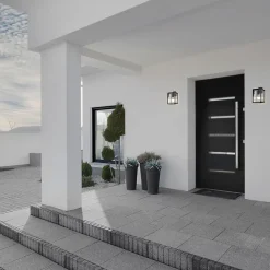 Applique murale extérieure en verre IP44 E27 noire Gaia S Black applique extérieure luminaire mural extérieur lampe murale