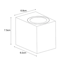 Applique murale extérieure moderne en plastique noir - Baleno