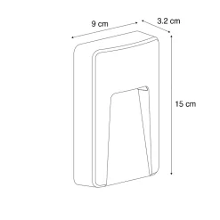 Applique murale extérieure rectangulaire noire avec LED IP65 - Gem