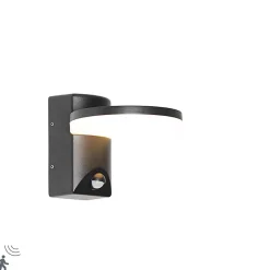 Applique murale extérieure noire avec LED intégrée IP54 détecteur de mouvement - Esmee