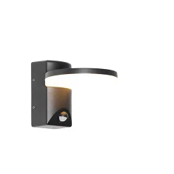 Applique murale extérieure noire avec LED intégrée IP54 détecteur de mouvement - Esmee