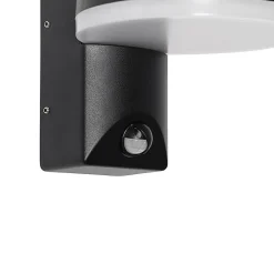 Applique murale extérieure noire avec LED intégrée IP54 détecteur de mouvement - Esmee