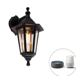 Applique murale extérieure intelligente noire IP44 avec Wifi ST64 - New Haven