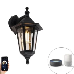 Applique murale extérieure intelligente noire IP44 avec Wifi ST64 - New Haven