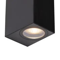 Applique murale extérieure moderne en plastique noir 2 lumières - Baleno