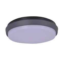 Applique murale extérieure LED 'Mio' D: 27 cm en métal anthracite et plastique, IP54 pour entrée, balcon, terrasse