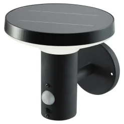 Applique murale extérieure LED intégrée solaire Cowhorn noir 650lm IP44 Goodhome