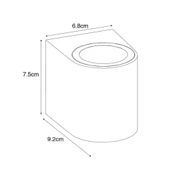 Applique murale extérieure moderne en plastique noir ovale - Baleno