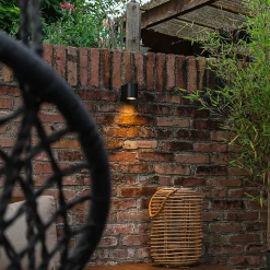 Applique murale extérieure moderne en plastique noir ovale - Baleno