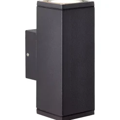 Applique murale extérieure bi-directionnelle Hally 20W GU10 IP44 l.6 x H.15,5 x P.8,8 cm gris anthracite Brilliant
