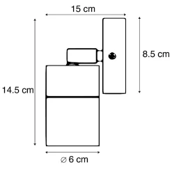 Applique murale extérieure en acier IP44 orientable et inclinable - Solo