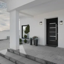 Applique murale extérieure en verre IP44 E27 noire Gaia T Black applique extérieure luminaire mural extérieur lampe murale