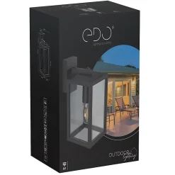 Applique murale extérieure en verre IP44 E27 noire Gaia T Black applique extérieure luminaire mural extérieur lampe murale