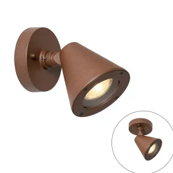 Applique murale extérieure moderne brun rouille IP44 orientable - Ciara
