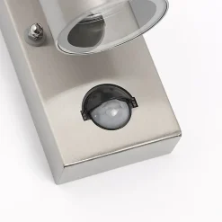 Applique murale extérieure en acier 2 lumières IP44 avec détecteur de mouvement - Duo