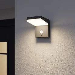 Applique murale extérieure solaire LED intégrée à détection Tomman 650 lm IP44 noir GoodHome