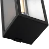 Applique murale extérieure rectangulaire moderne noire avec verre - Rotterdam Long