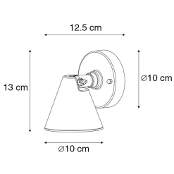 Applique murale extérieure moderne noire IP44 orientable - Ciara