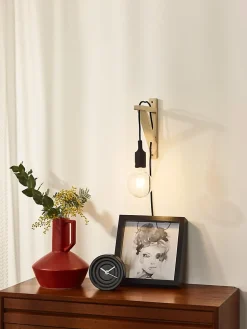 Applique murale FIX en bois avec 1xE27 - Noir - Lucide