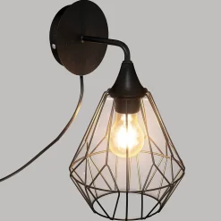 Applique murale Flave - métal et cuivre - noir - D19 cm - Atmosphera