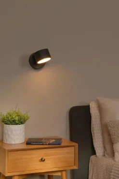 Applique murale GIAN en métal avec LED intégré - Noir - Lucide