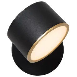 Applique murale GIAN en métal avec LED intégré - Noir - Lucide