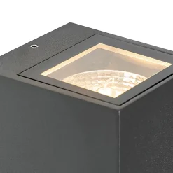 Applique murale gris foncé avec 2 lumières IP44 avec détecteur de mouvement - Baleno