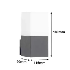 Applique Murale Grise LED IP44 Alu pour ampoule E27 - SILAMP