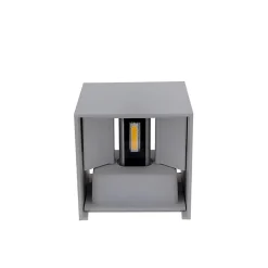 Applique Murale Grise LED 12W IP54 Carré - Blanc Chaud 2300K - 3500K - SILAMP