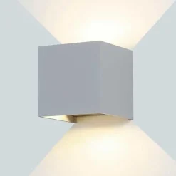 Applique Murale Grise LED 12W IP54 Carré - Blanc Chaud 2300K - 3500K - SILAMP