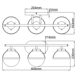 Applique murale Hollis 3 lumières