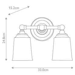 Applique murale Huguenot 2 lumières 3W LED