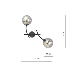 Applique murale HUNTER K2 BLACK/GRAFIT, Emibig Lighting, Fabriqué en EU