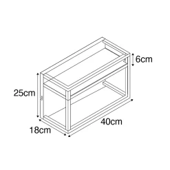 Applique murale industrielle noire avec étagère 2 lumières - Cage Rack