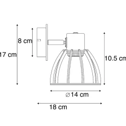 Applique murale industrielle noire - Fotu