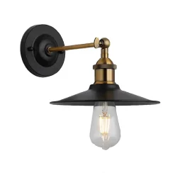 Applique murale industrielle E27 rétro Noir Doré