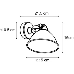 Applique murale industrielle en béton avec cuivre réglable - Liko
