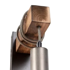 Applique murale industrielle noire avec bois - Gallow