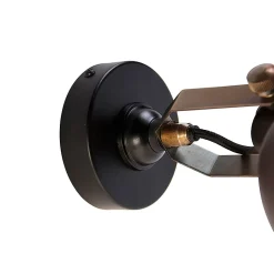 Applique murale industrielle noire avec or réglable - Liko