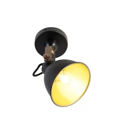 Applique murale industrielle noire avec or réglable - Liko