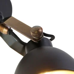 Applique murale industrielle noire avec or réglable - Liko